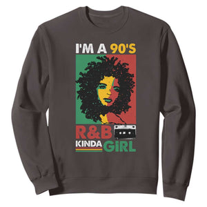 Hip Hop RnB Sweatshirt I'm A 90's R&B Kinda Girl Retro Cassettle TS09 Dark Chocolate Print Your Wear
