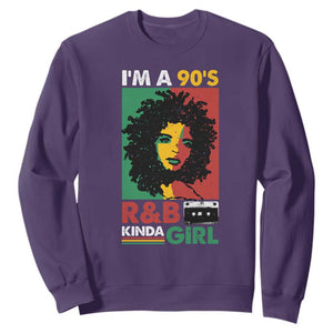 Hip Hop RnB Sweatshirt I'm A 90's R&B Kinda Girl Retro Cassettle TS09 Purple Print Your Wear