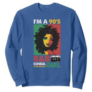 Hip Hop RnB Sweatshirt I'm A 90's R&B Kinda Girl Retro Cassettle TS09 Royal Blue Print Your Wear