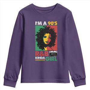 Hip Hop RnB Youth Sweatshirt I'm A 90's R&B Kinda Girl Retro Cassettle TS09 Purple Print Your Wear