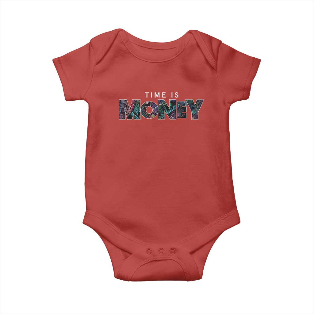Time Is Money Baby Onesie TS09 Red Print Your Wear