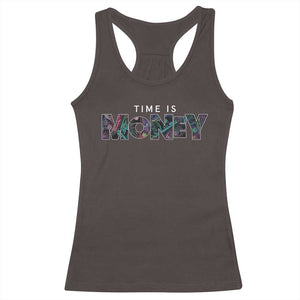 Time Is Money Racerback Tank Top TS09 Dark Chocolate Print Your Wear