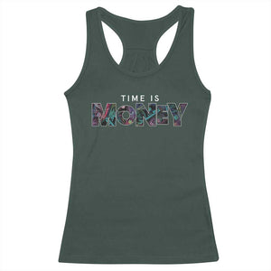 Time Is Money Racerback Tank Top TS09 Dark Forest Green Print Your Wear