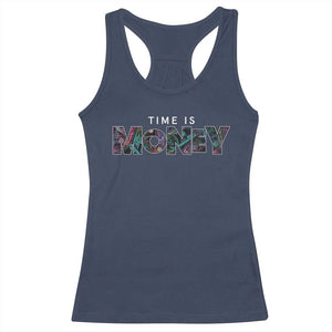 Time Is Money Racerback Tank Top TS09 Navy Print Your Wear