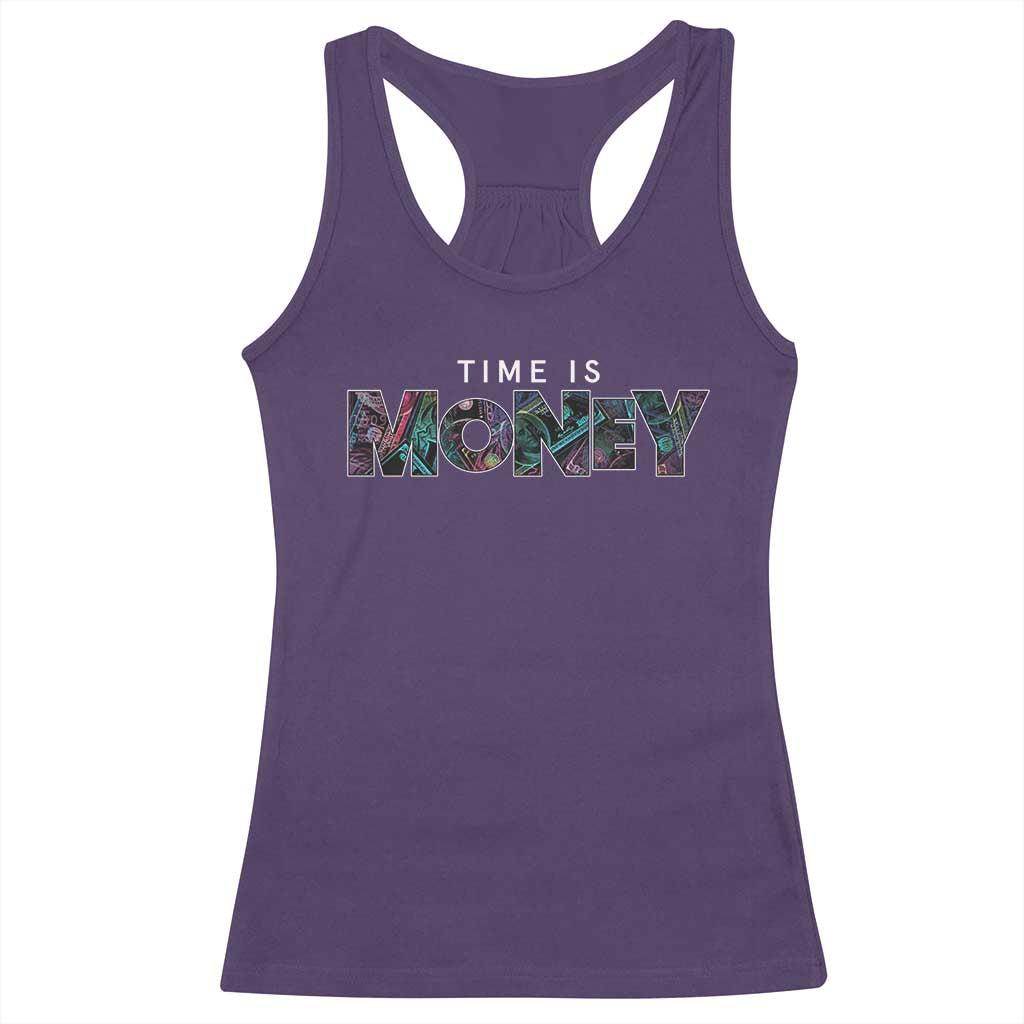 Time Is Money Racerback Tank Top TS09 Purple Print Your Wear