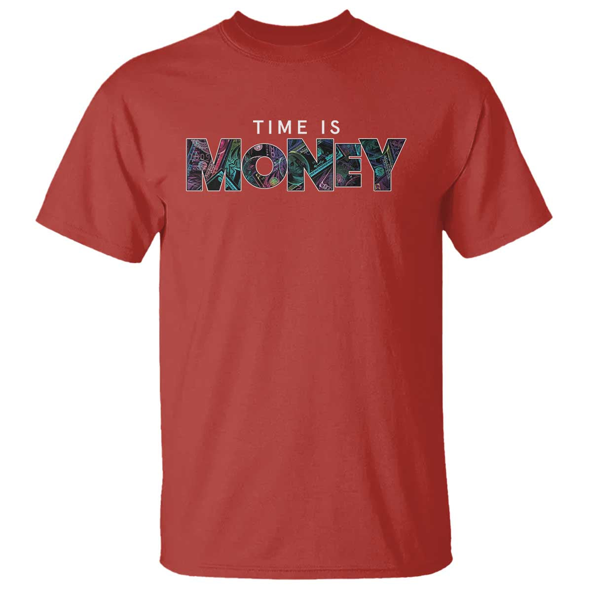 Time Is Money T Shirt TS09 Red Print Your Wear
