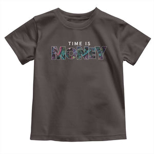 Time Is Money Toddler T Shirt TS09 Dark Chocolate Print Your Wear