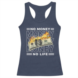 No Money No Life Racerback Tank Top TS09 Navy Print Your Wear
