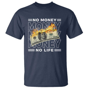 No Money No Life T Shirt TS09 Navy Print Your Wear