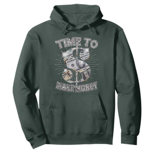 Time To Make Money Hoodie TS09 Dark Forest Green Print Your Wear