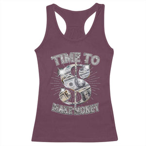 Time To Make Money Racerback Tank Top TS09 Maroon Print Your Wear