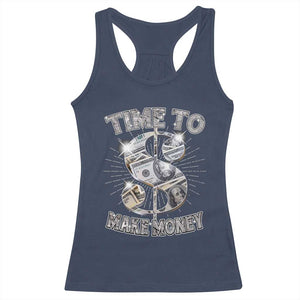 Time To Make Money Racerback Tank Top TS09 Navy Print Your Wear