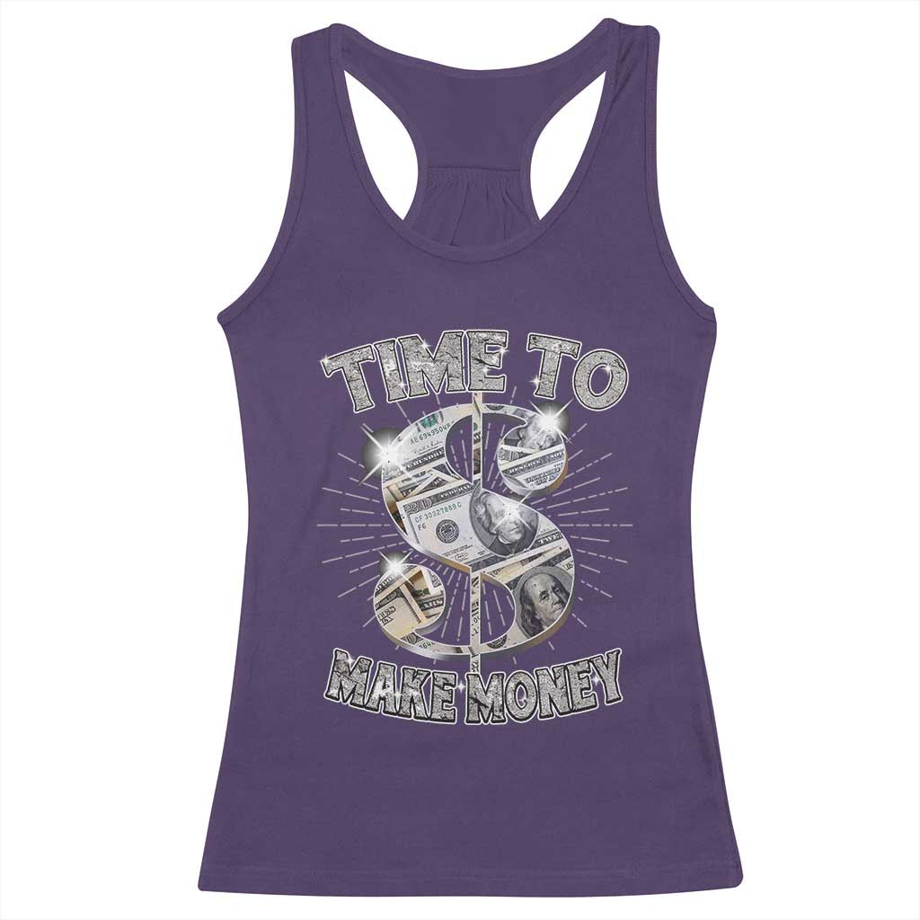 Time To Make Money Racerback Tank Top TS09 Purple Print Your Wear