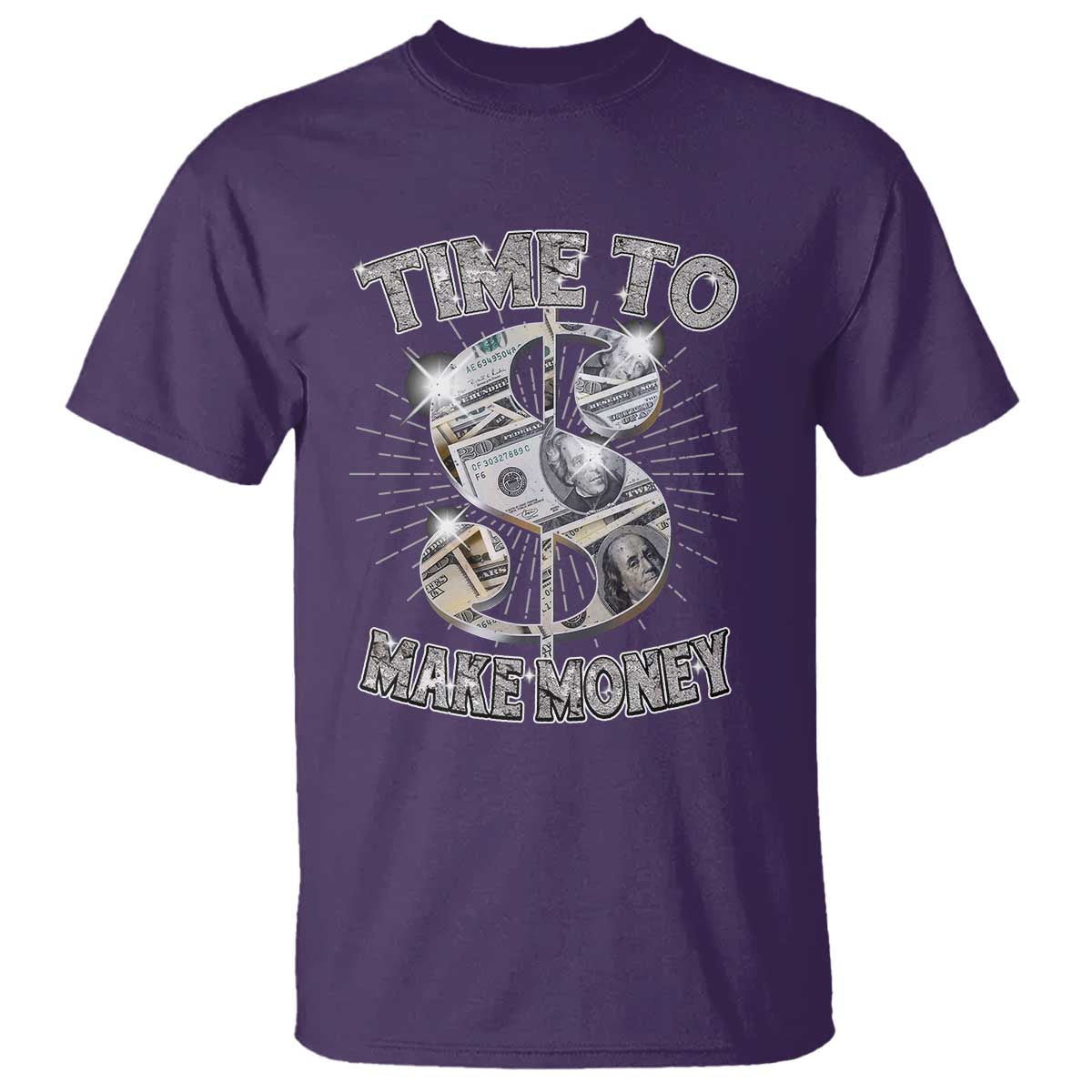 Time To Make Money T Shirt TS09 Purple Print Your Wear