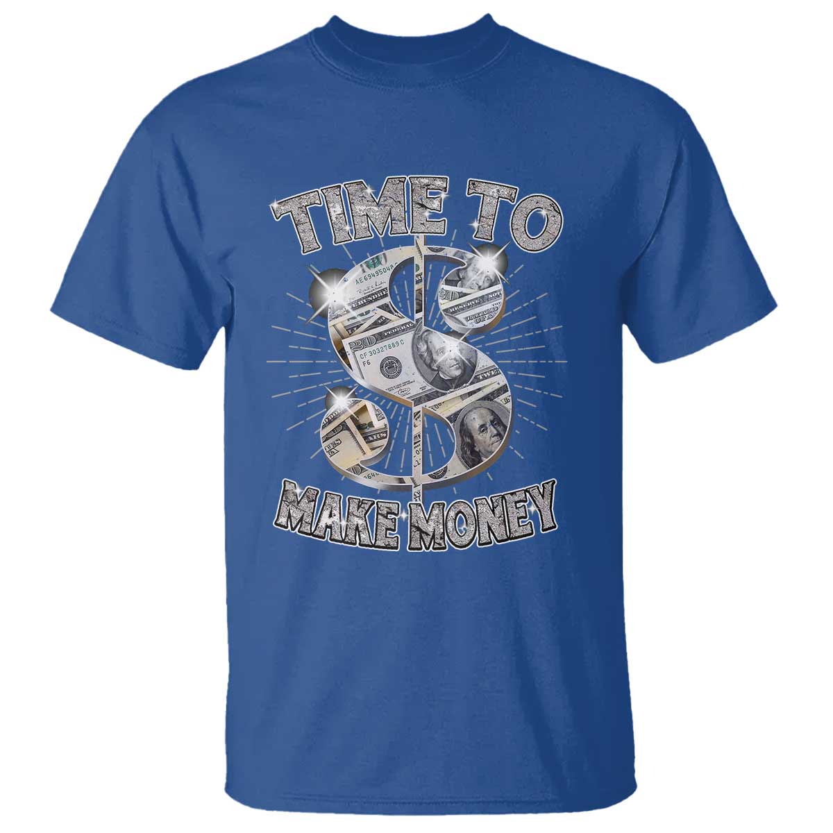Time To Make Money T Shirt TS09 Royal Blue Print Your Wear