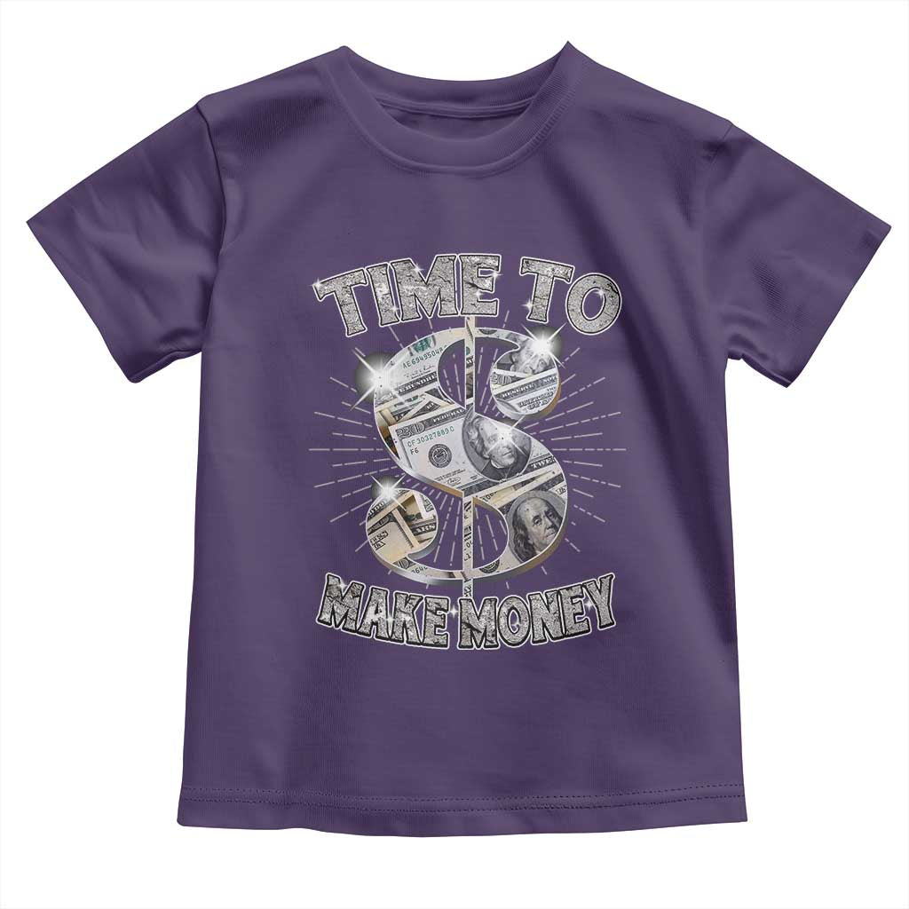 Time To Make Money Toddler T Shirt TS09 Purple Print Your Wear