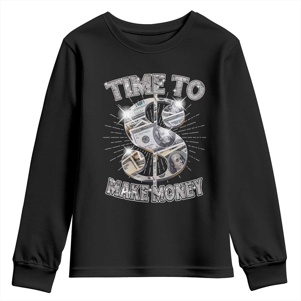 Time To Make Money Youth Sweatshirt TS09 Black Print Your Wear