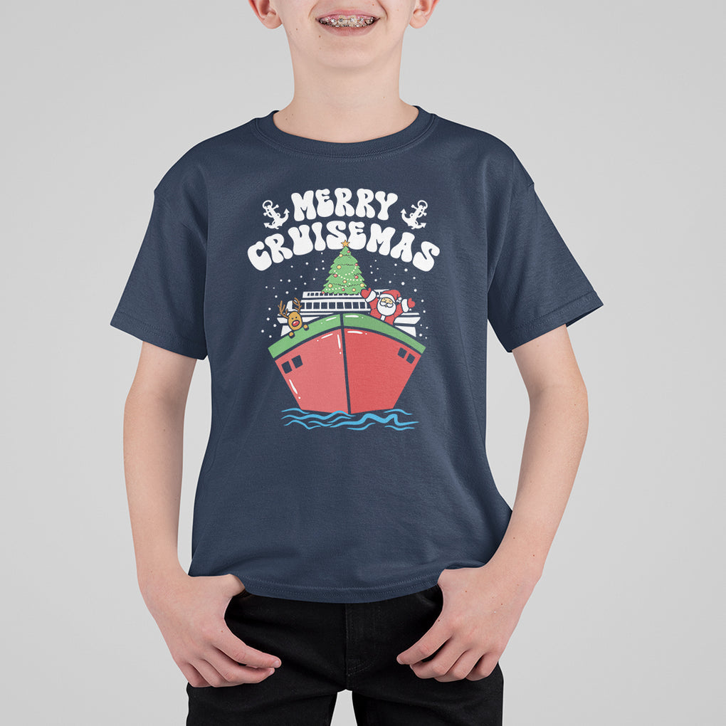 Merry Cruisemas Family Christmas Holiday Santa Reindeer Cruise Ship T Shirt For Kid TS09 Printyourwear