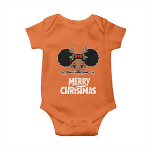 African American Christmas Baby Onesie Merry Christmas Cute Black Girl Kids TS09 Orange Print Your Wear