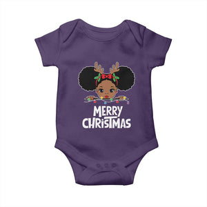 African American Christmas Baby Onesie Merry Christmas Cute Black Girl Kids TS09 Purple Print Your Wear