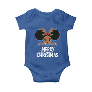 African American Christmas Baby Onesie Merry Christmas Cute Black Girl Kids TS09 Royal Blue Print Your Wear