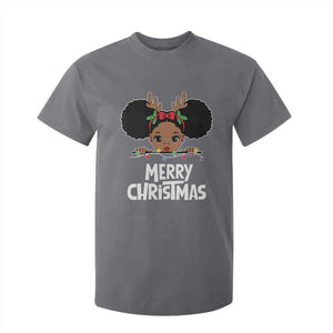 African American Christmas T Shirt For Kid Merry Christmas Cute Black Girl Kids TS09 Charcoal Print Your Wear