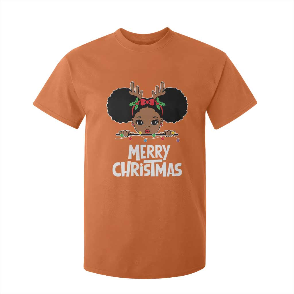 African American Christmas T Shirt For Kid Merry Christmas Cute Black Girl Kids TS09 Orange Print Your Wear
