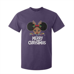 African American Christmas T Shirt For Kid Merry Christmas Cute Black Girl Kids TS09 Purple Print Your Wear