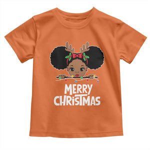 African American Christmas Toddler T Shirt Merry Christmas Cute Black Girl Kids TS09 Orange Print Your Wear