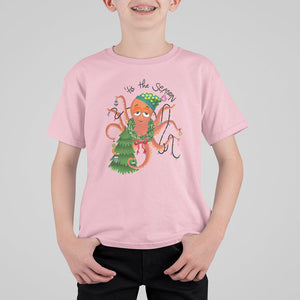 Octopus Tis The Season Christmas Tree T Shirt For Kid TS09 Light Pink Printyourwear