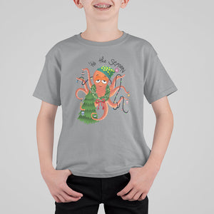 Octopus Tis The Season Christmas Tree T Shirt For Kid TS09 Sport Gray Printyourwear