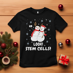 Look Stem Cell Snowman Funny Christmas Science T Shirt TS09 Black Printyourwear