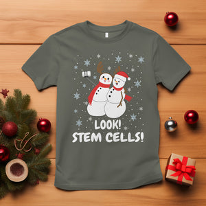 Look Stem Cell Snowman Funny Christmas Science T Shirt TS09 Military Green Printyourwear
