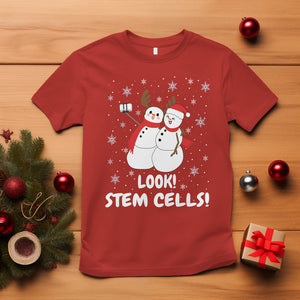 Look Stem Cell Snowman Funny Christmas Science T Shirt TS09 Red Printyourwear