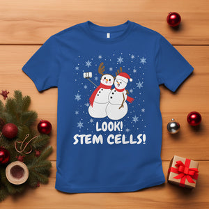 Look Stem Cell Snowman Funny Christmas Science T Shirt TS09 Royal Blue Printyourwear