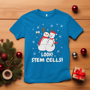 Look Stem Cell Snowman Funny Christmas Science T Shirt TS09 Sapphire Printyourwear