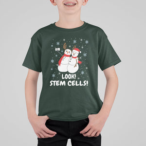 Look Stem Cell Snowman Funny Christmas Science T Shirt For Kid TS09 Dark Forest Green Printyourwear