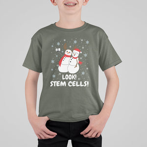Look Stem Cell Snowman Funny Christmas Science T Shirt For Kid TS09 Military Green Printyourwear