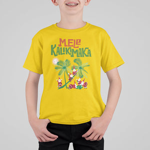 Mele Kalikimaka Santa Climb Palm Tree Hawaiian Christmas T Shirt For Kid TS09 Daisy Printyourwear
