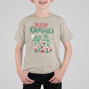 Mele Kalikimaka Santa Climb Palm Tree Hawaiian Christmas T Shirt For Kid TS09 Sand Printyourwear
