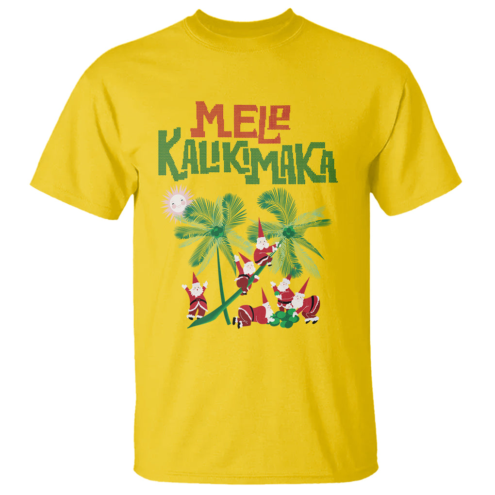 Mele Kalikimaka Santa Climb Palm Tree Hawaiian Christmas T Shirt TS09 Daisy Printyourwear