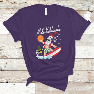 Mele Kalikimaka Surfing Santa Vintage Hawaiian Christmas T Shirt TS09 Purple Printyourwear