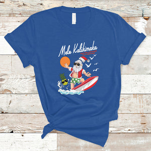 Mele Kalikimaka Surfing Santa Vintage Hawaiian Christmas T Shirt TS09 Royal Blue Printyourwear