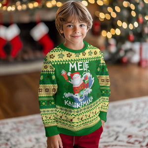 Mele Kalikimaka Ugly Christmas Sweater Surfing Cute Santa Hawaiian Christmas TS09 Forest Print Your Wear