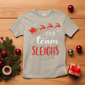 Our Team Sleigh Christmas Santa Reindeer Office Staff T Shirt TS09 Sand Printyourwear