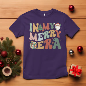 In My Merry Era Retro Groovy Christmas Santa Disco Ball T Shirt TS09 Purple Printyourwear