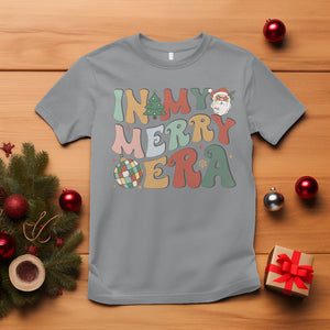 In My Merry Era Retro Groovy Christmas Santa Disco Ball T Shirt TS09 Sport Gray Printyourwear