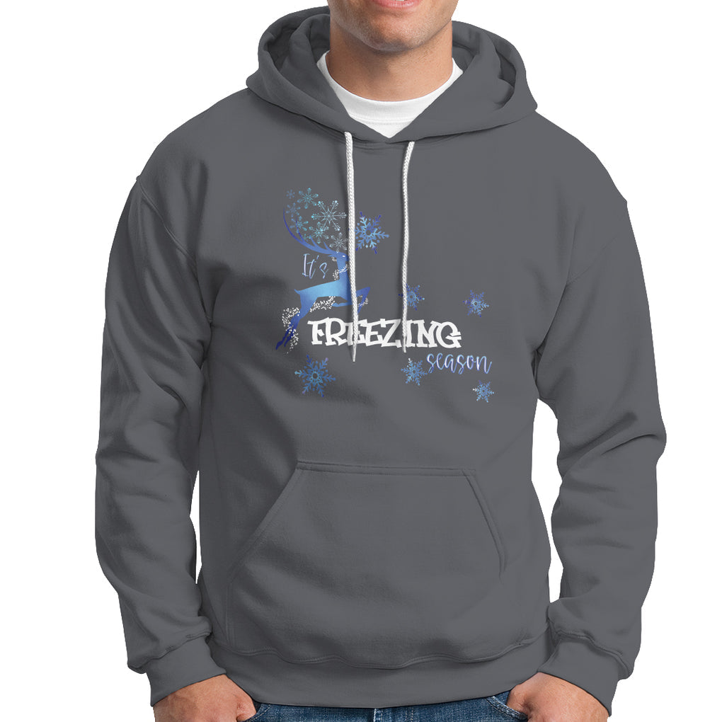 Freezing Season Christmas Reindeer Snowflake Hoodie TS09 Charcoal Printyourwear