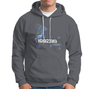 Freezing Season Christmas Reindeer Snowflake Hoodie TS09 Charcoal Printyourwear