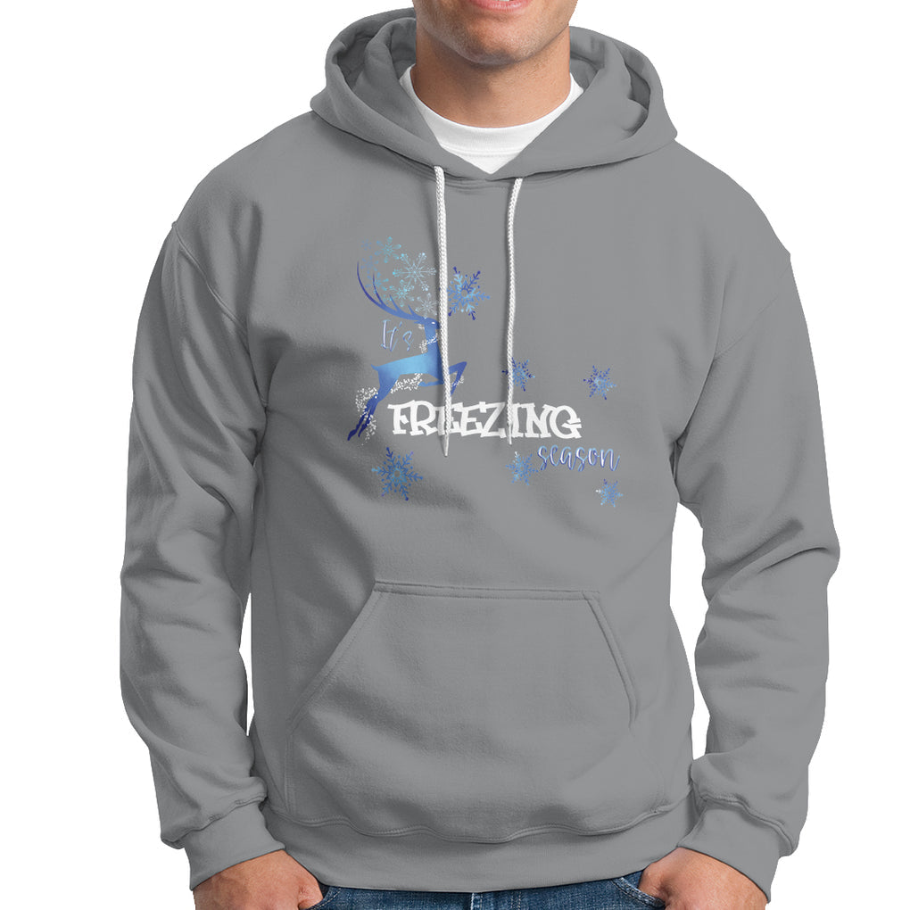 Freezing Season Christmas Reindeer Snowflake Hoodie TS09 Sport Gray Printyourwear